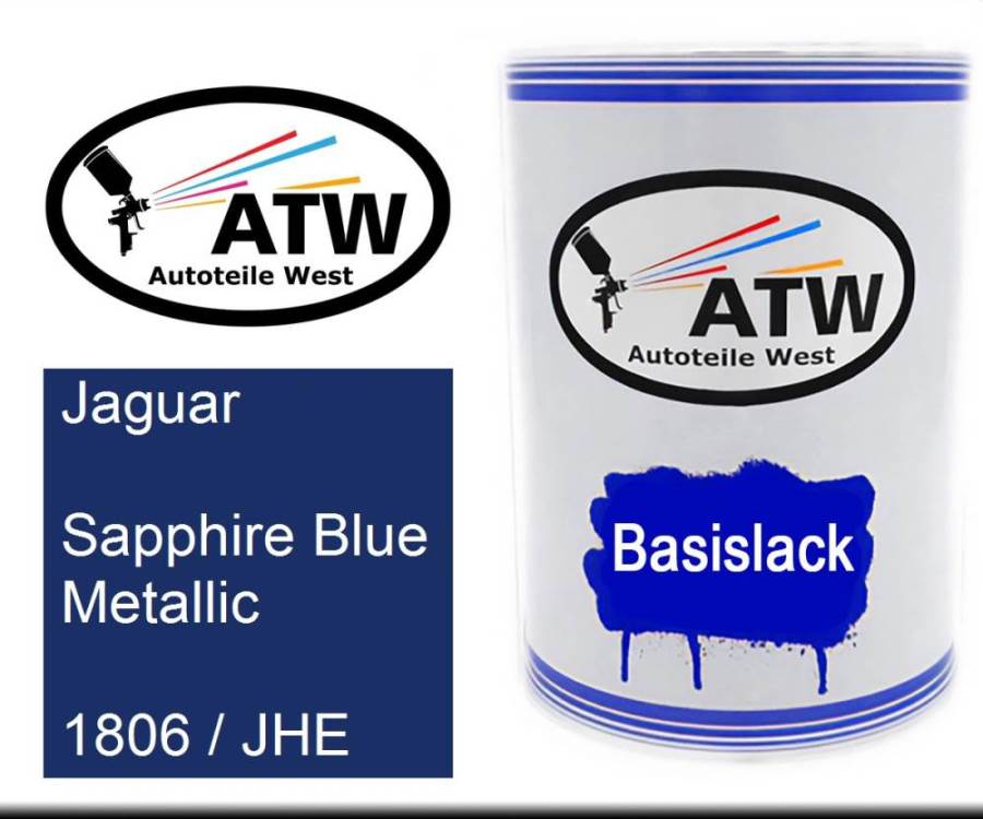 Jaguar, Sapphire Blue Metallic, 1806 / JHE: 500ml Lackdose, von ATW Autoteile West.